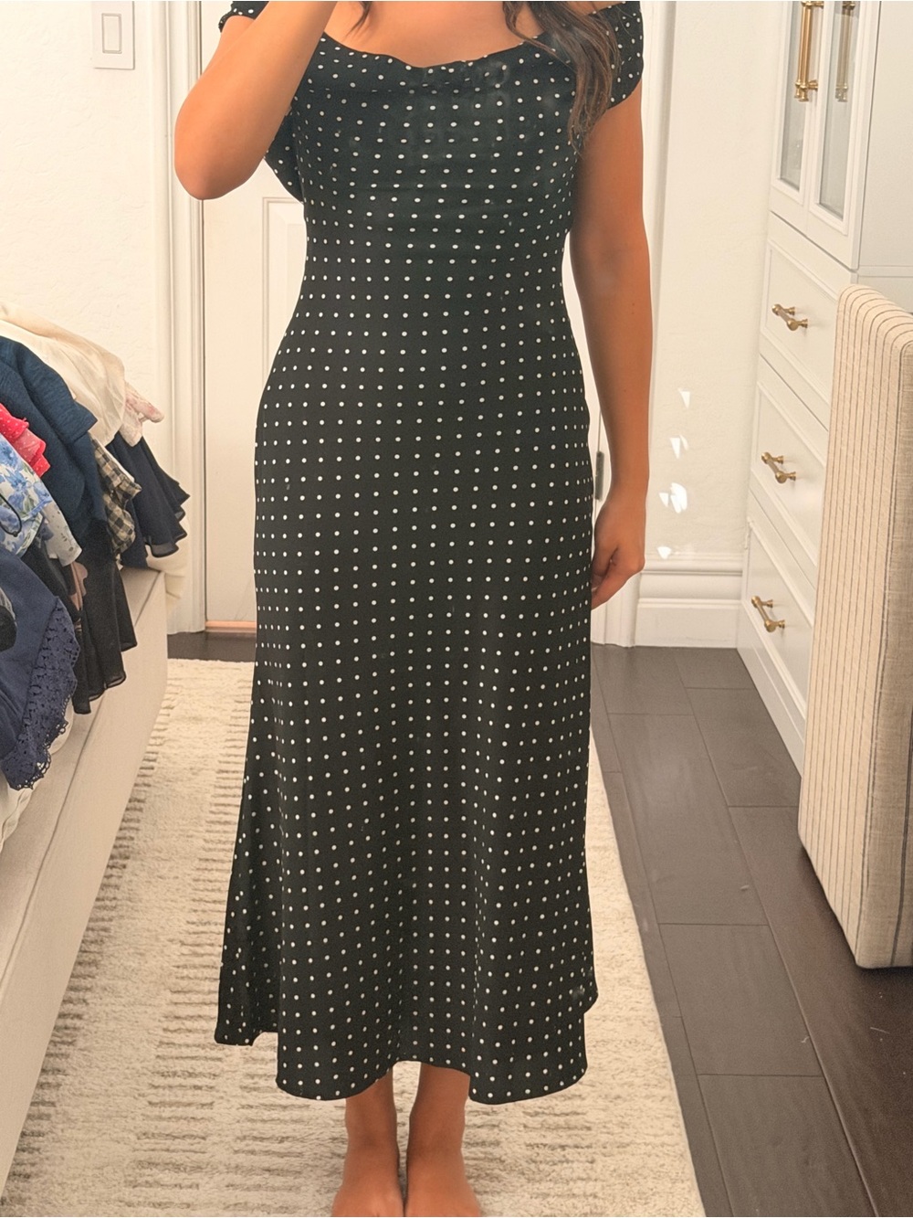 Peppermayo Black & White Polka Dot Maxi Dress